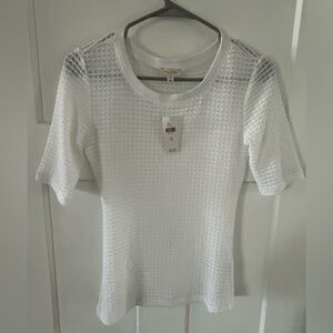 Brand New Pilcro White Sheer Textured Women's Top - size XS